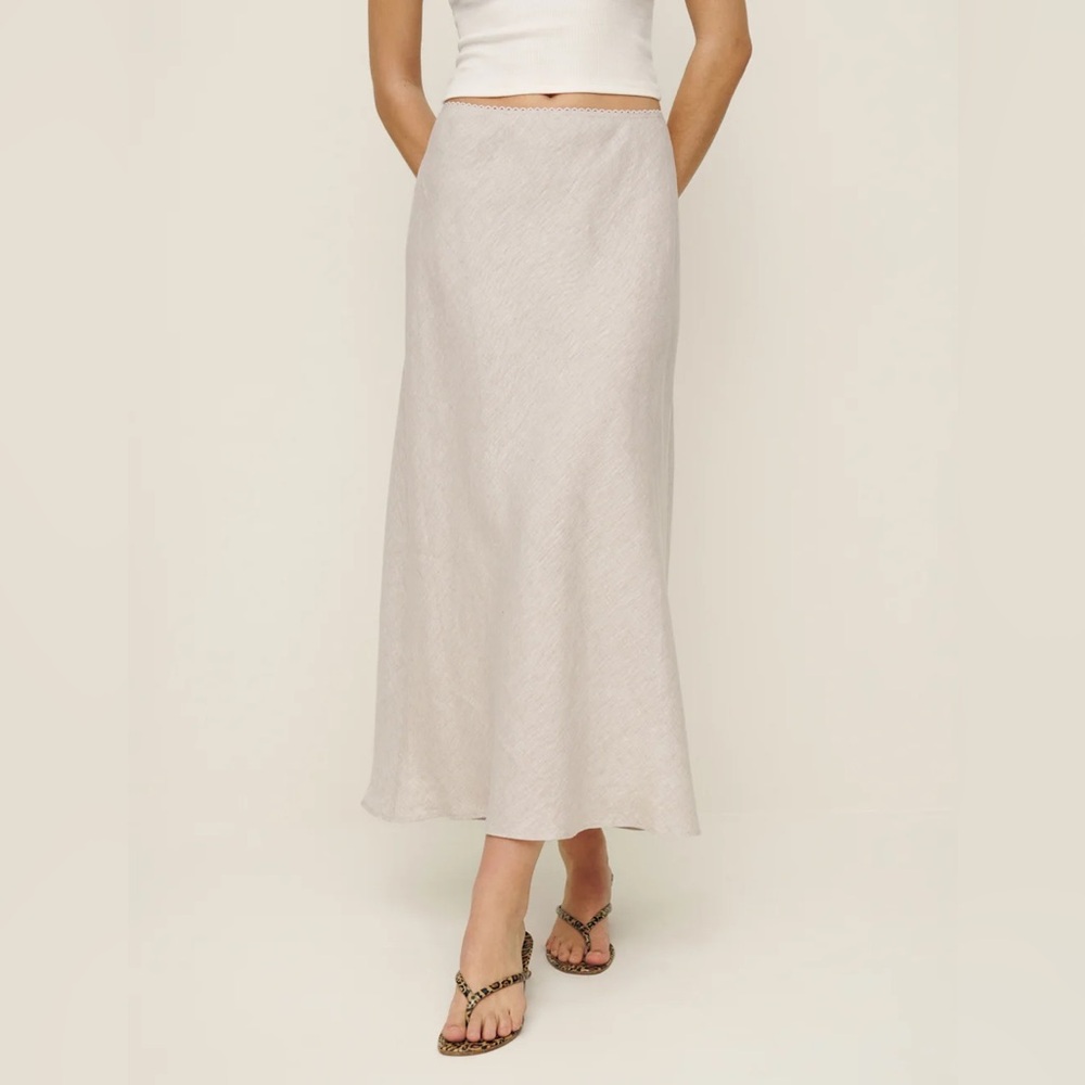 Reformation Layla Linen Skirt in Natural | S